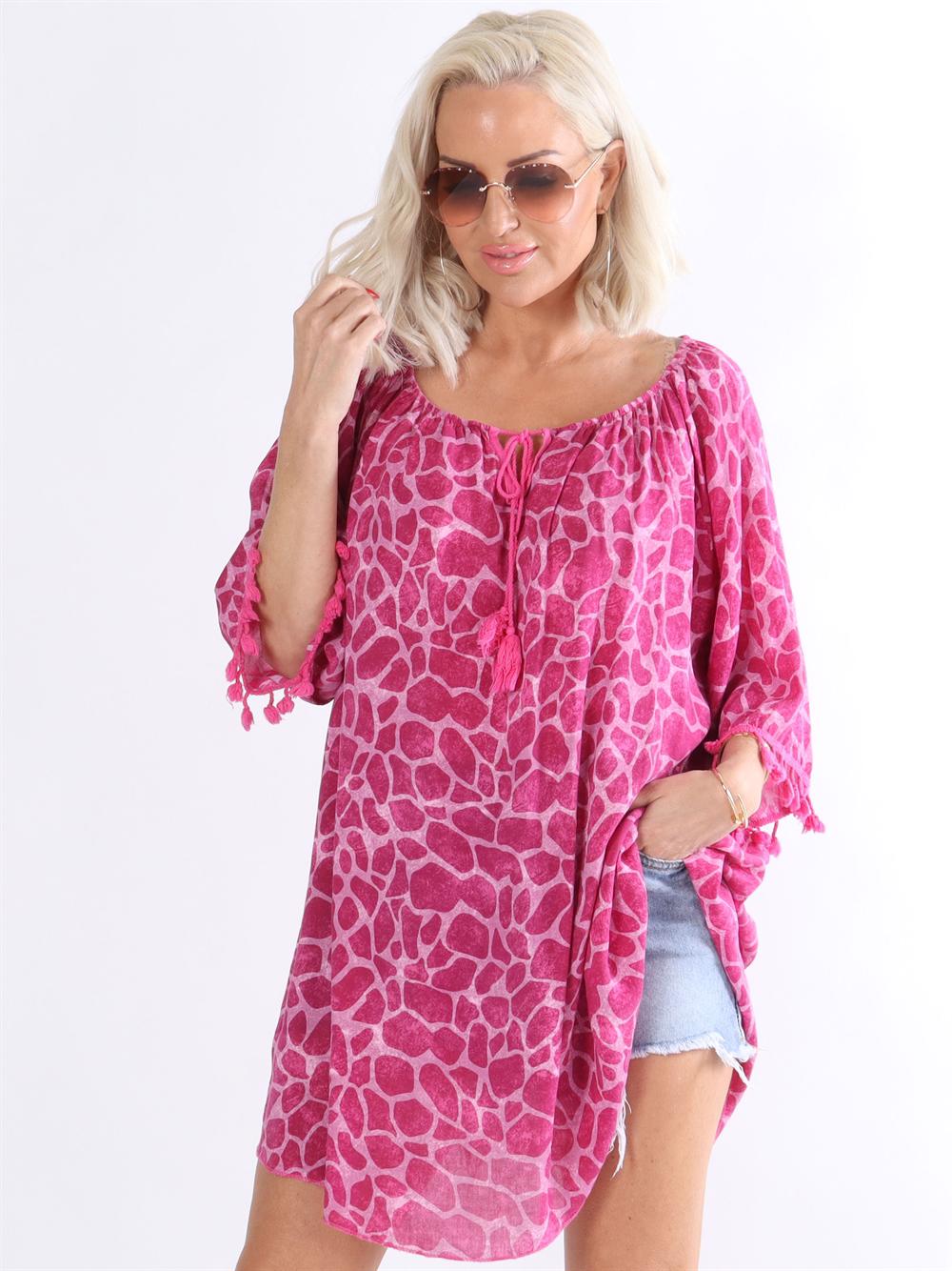 Gilsa - Mønstret tunika med kvaster